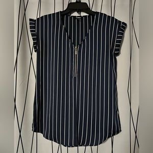 Express navy and white pin stripe blouse size S